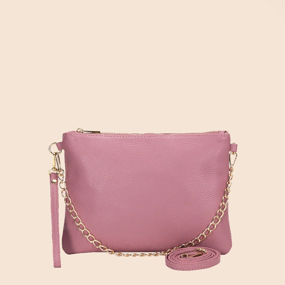 BORSA POCHETTE MEDIA RETTANGOLARE CLASSICA CON ZIP