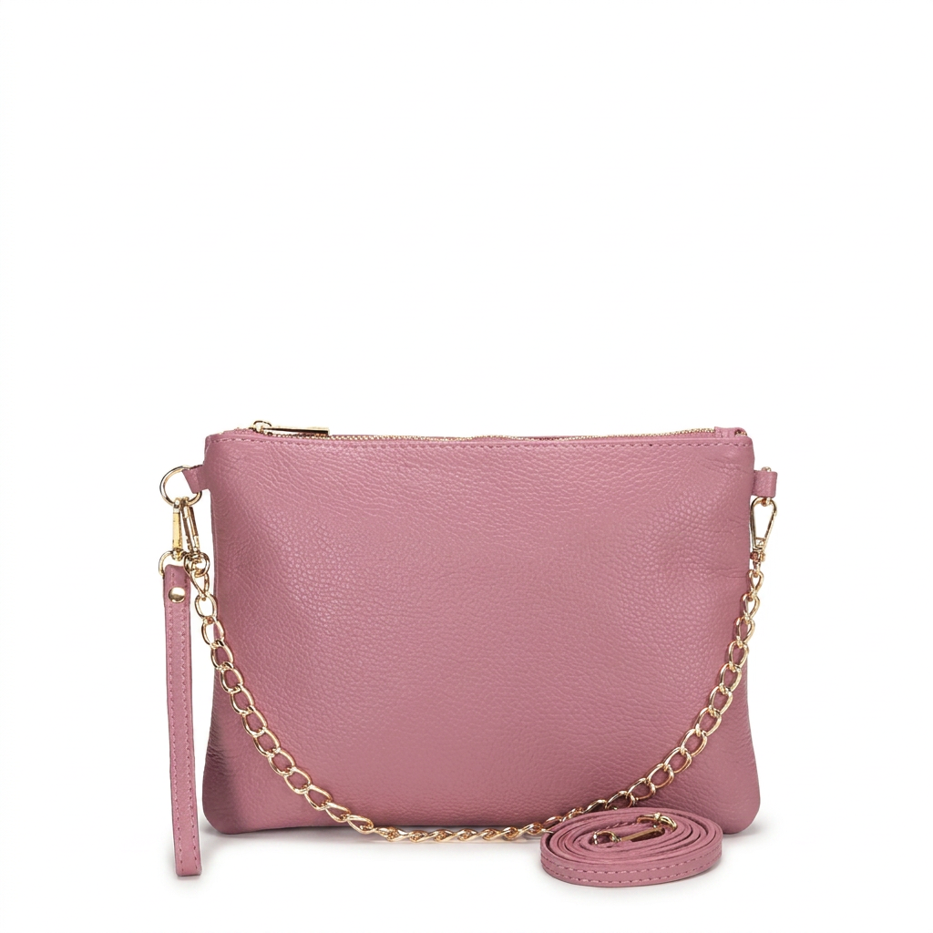 BORSA POCHETTE MEDIA RETTANGOLARE CLASSICA CON ZIP