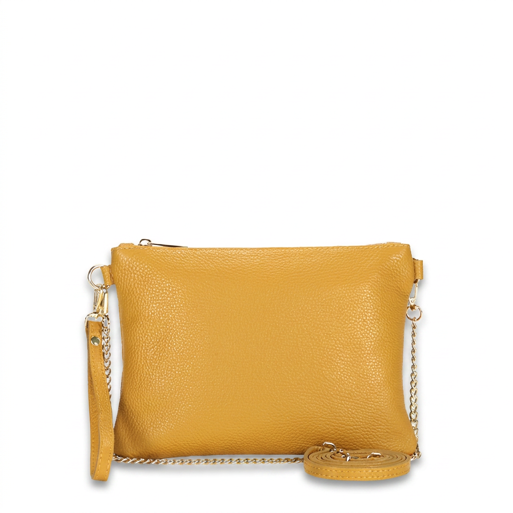 BORSA POCHETTE MEDIA RETTANGOLARE CLASSICA CON ZIP