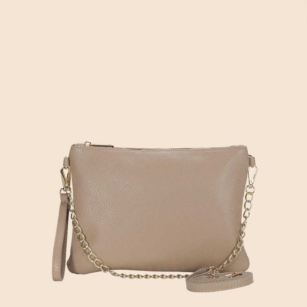 BORSA POCHETTE MEDIA RETTANGOLARE CLASSICA CON ZIP