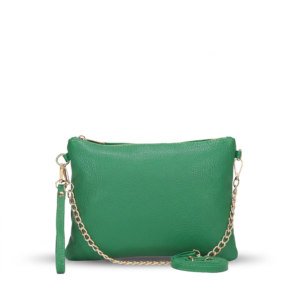 BORSA POCHETTE MEDIA RETTANGOLARE CLASSICA CON ZIP