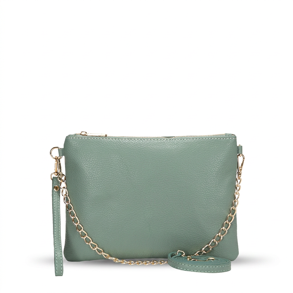 BORSA POCHETTE MEDIA RETTANGOLARE CLASSICA CON ZIP