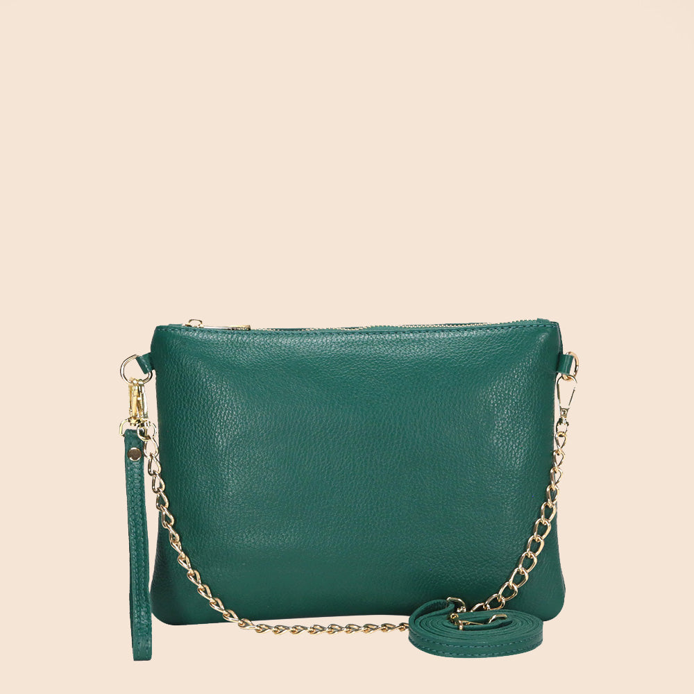 BORSA POCHETTE MEDIA RETTANGOLARE CLASSICA CON ZIP