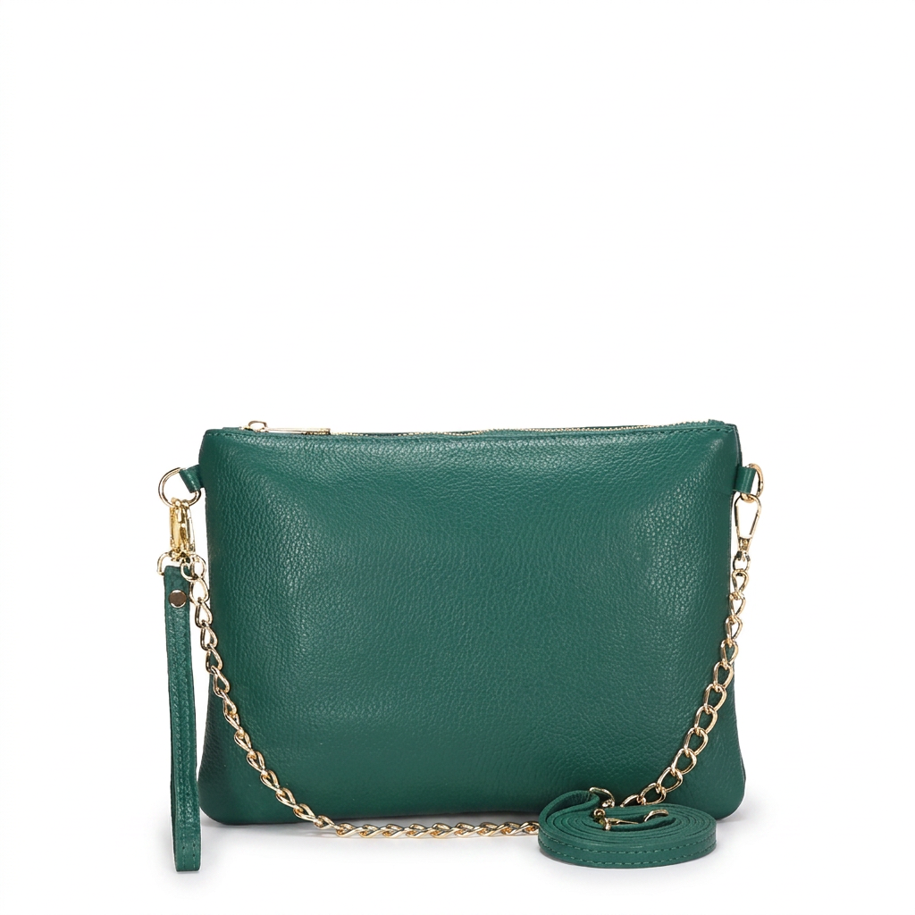 BORSA POCHETTE MEDIA RETTANGOLARE CLASSICA CON ZIP