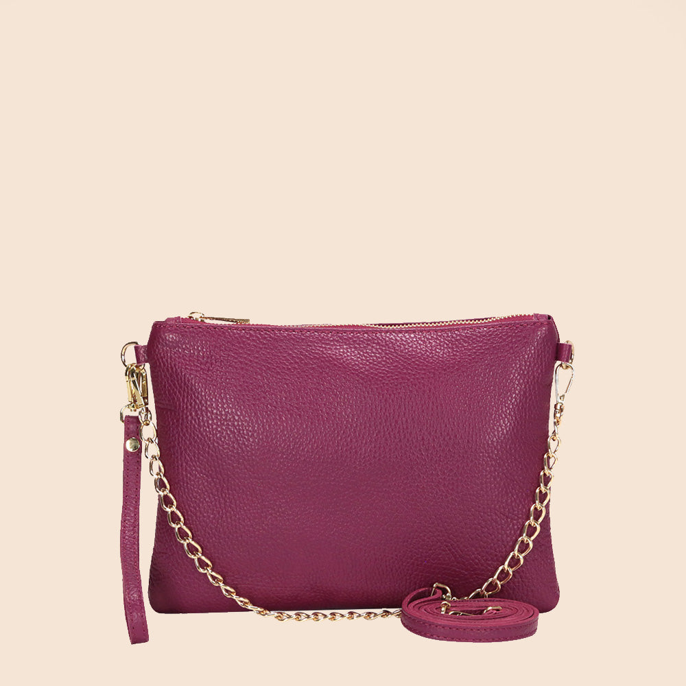 BORSA POCHETTE MEDIA RETTANGOLARE CLASSICA CON ZIP