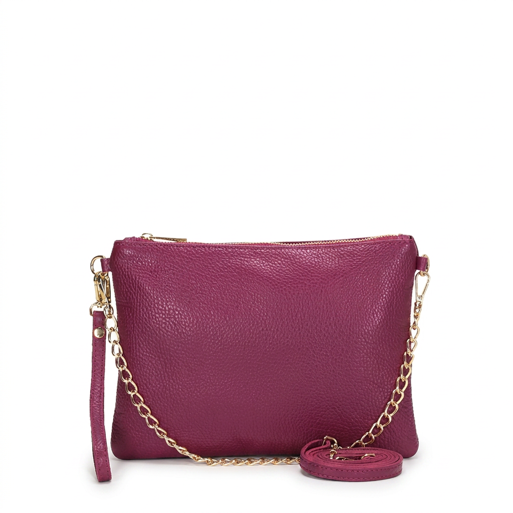 BORSA POCHETTE MEDIA RETTANGOLARE CLASSICA CON ZIP