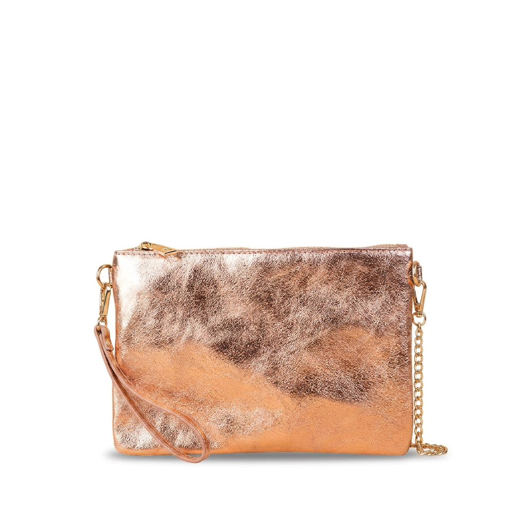 BORSA POCHETTE PICCOLA RETTANGOLARE CLASSICA CON ZIP