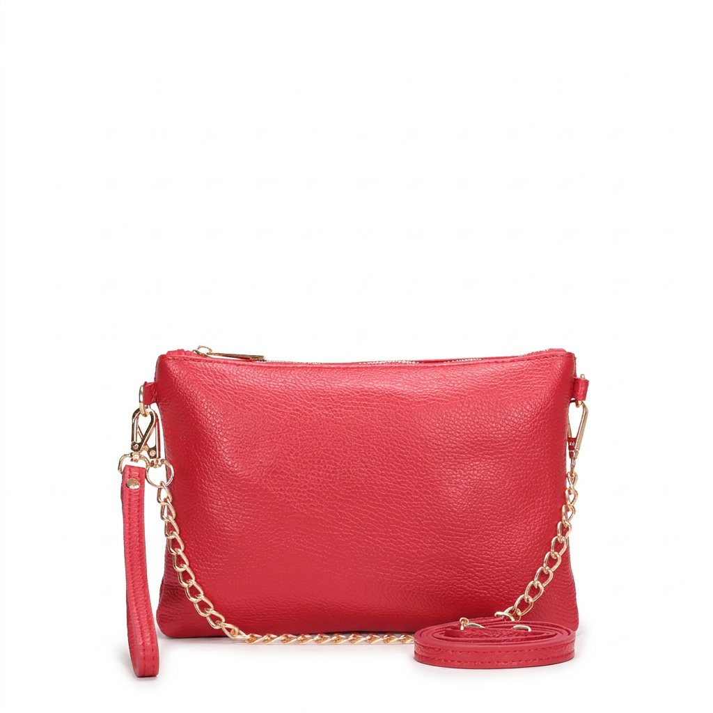BORSA POCHETTE PICCOLA RETTANGOLARE CLASSICA CON ZIP