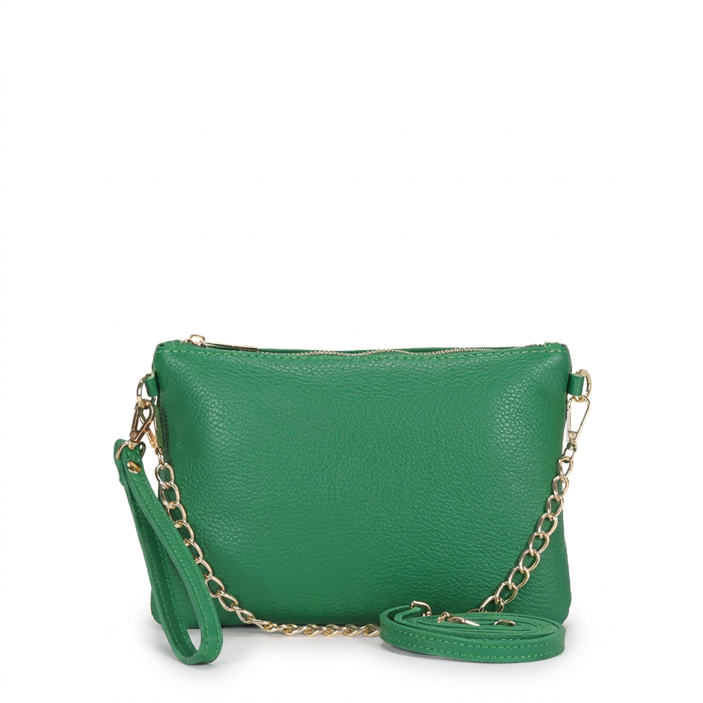 BORSA POCHETTE PICCOLA RETTANGOLARE CLASSICA CON ZIP