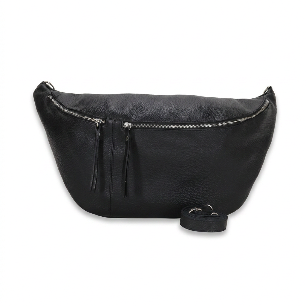 BORSA MARSUPIO CON DOPPIA CHIUSURA A ZIP E TRACOLLA REMOVIBILE