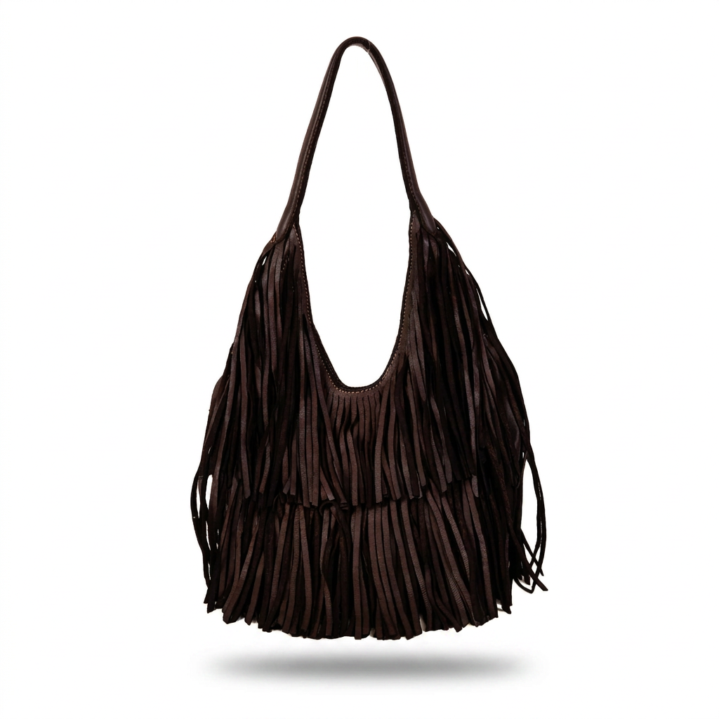 BORSA A SPALLA PICCOLA CON FRANGE