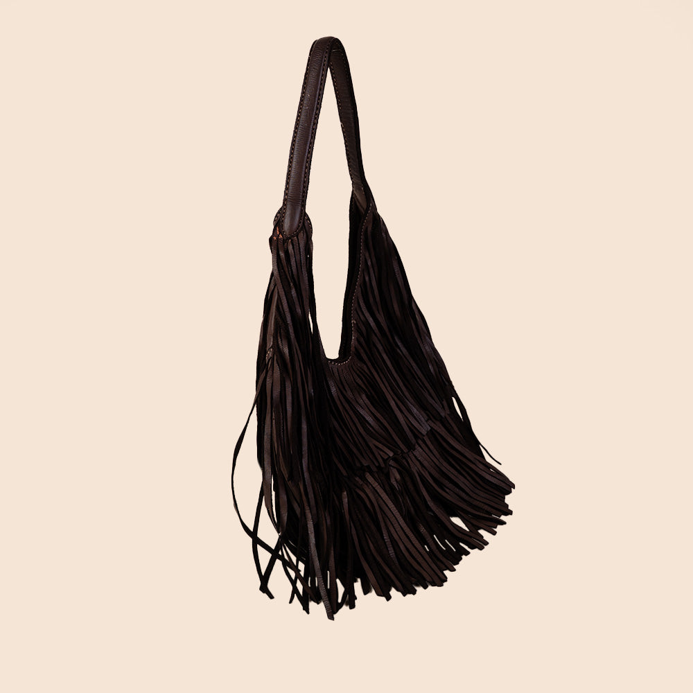BORSA A SPALLA PICCOLA CON FRANGE