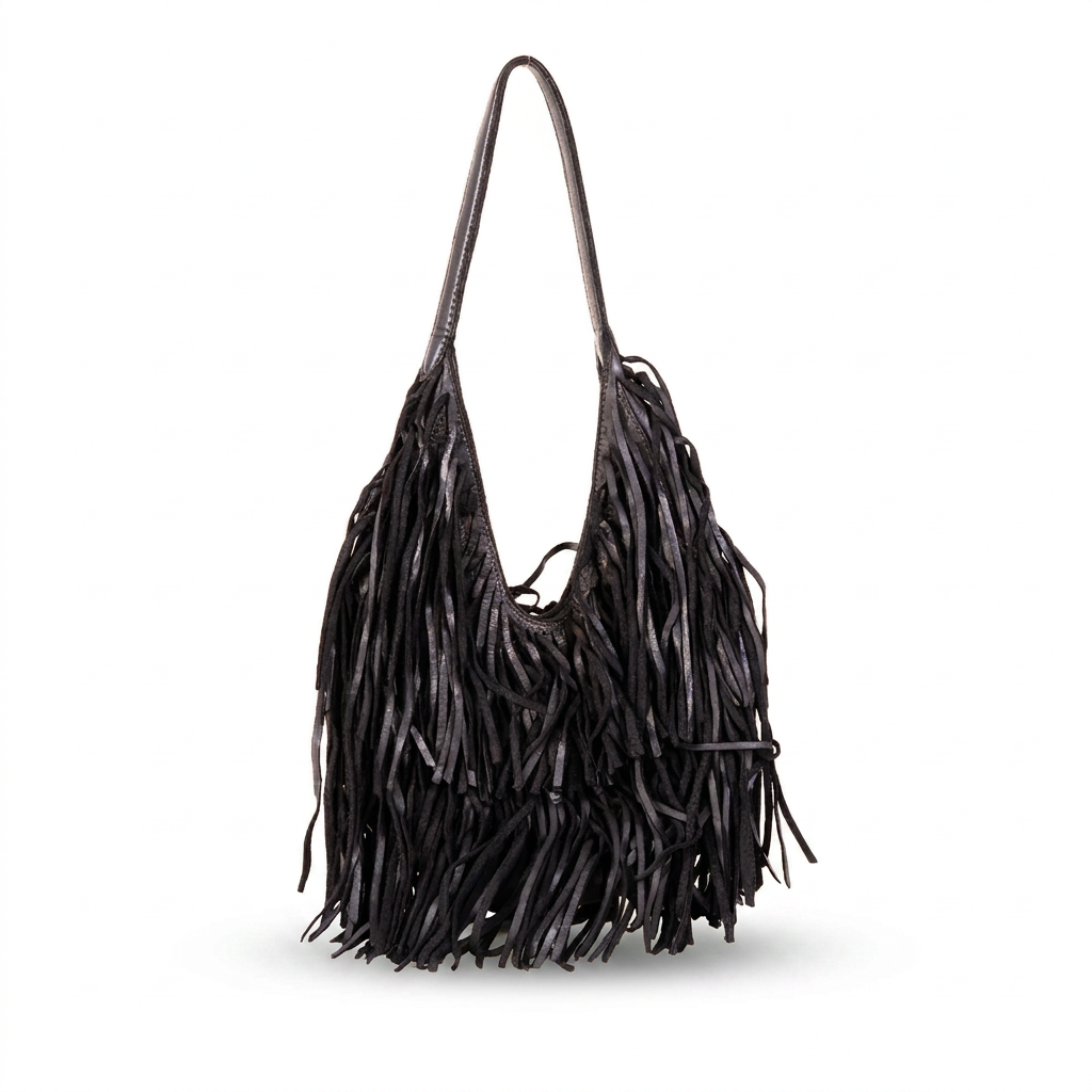 BORSA A SPALLA PICCOLA CON FRANGE