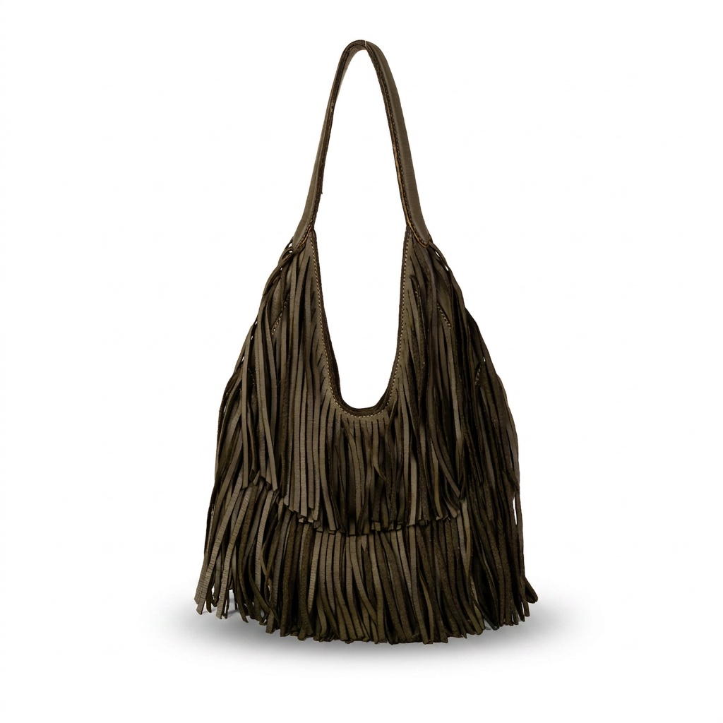BORSA A SPALLA PICCOLA CON FRANGE