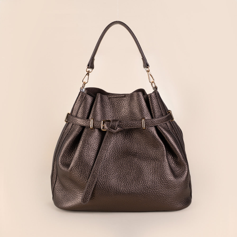 BORSA A MANO CON CHIUSURA A CINTA TRACOLLA E SVUOTA BORSA