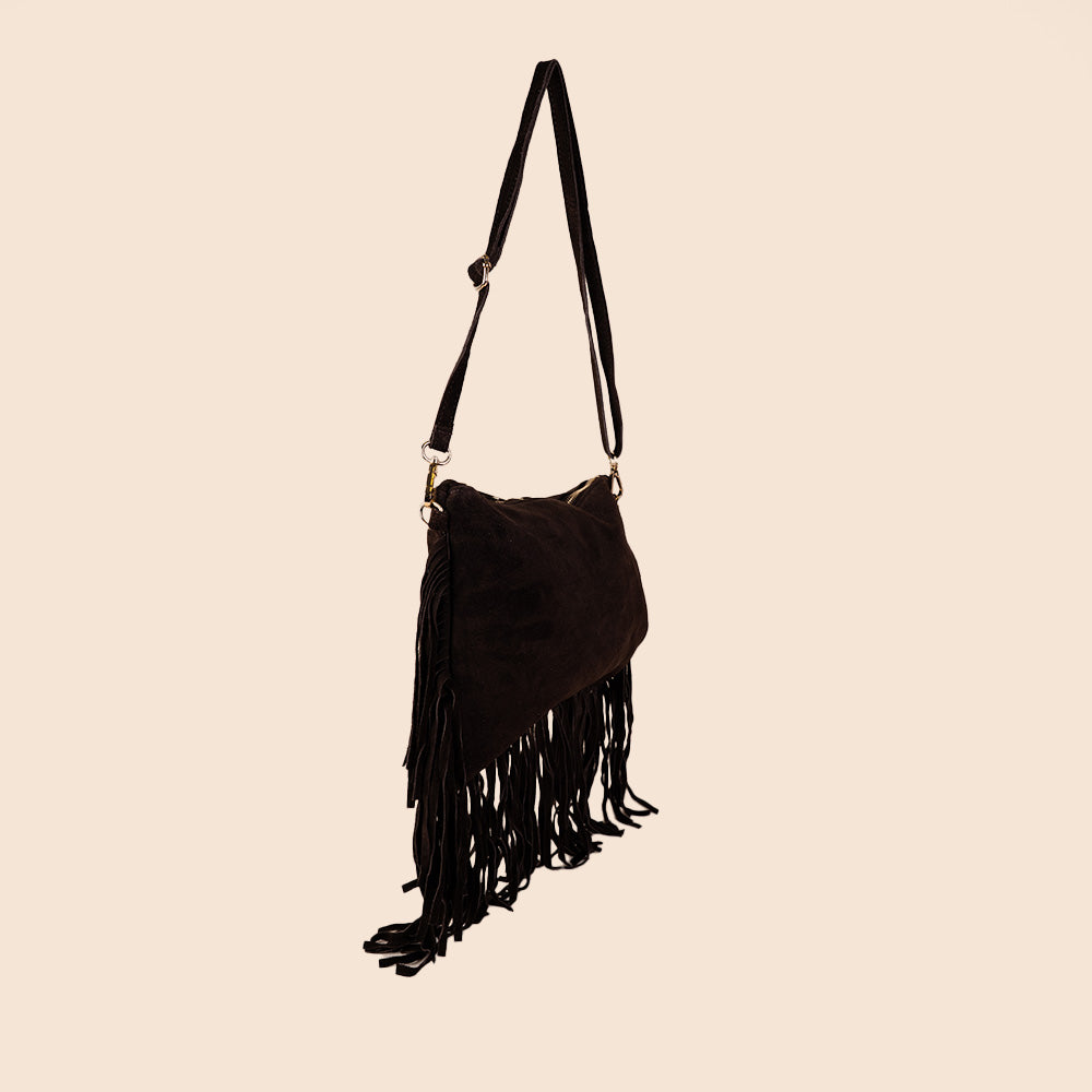 BORSA A TRACOLLA RETTANGOLARE CON FRANGE