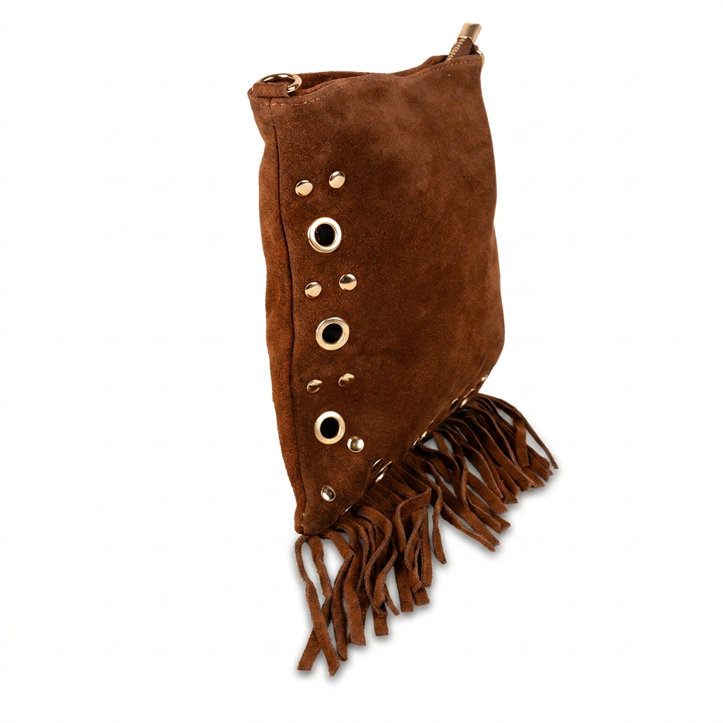 BORSA A TRACOLLA CON FRANGE E BORCHIE