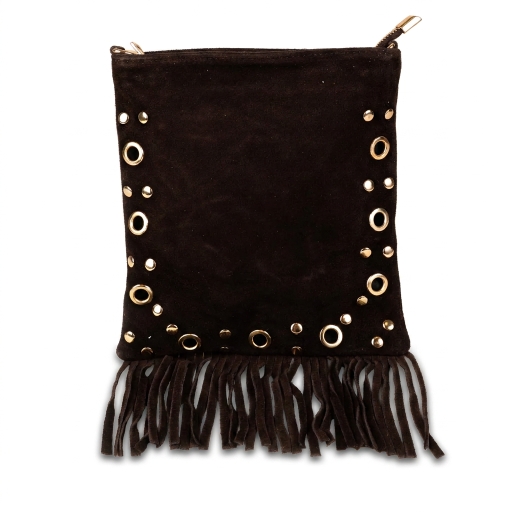 BORSA A TRACOLLA CON FRANGE E BORCHIE