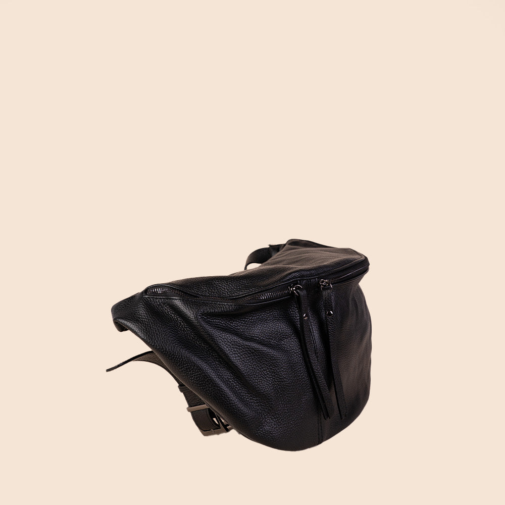 BORSA A MARSUPIO CON DOPPIA ZIP E TRACOLLA IN TESSUTO