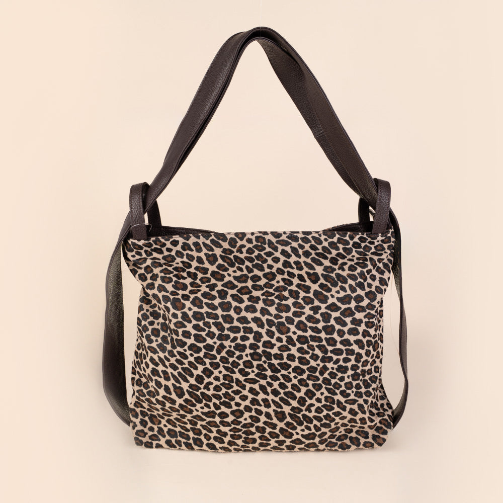 BORSA A SPALLA TRASFORMABILE IN ZAINO BICOLORE