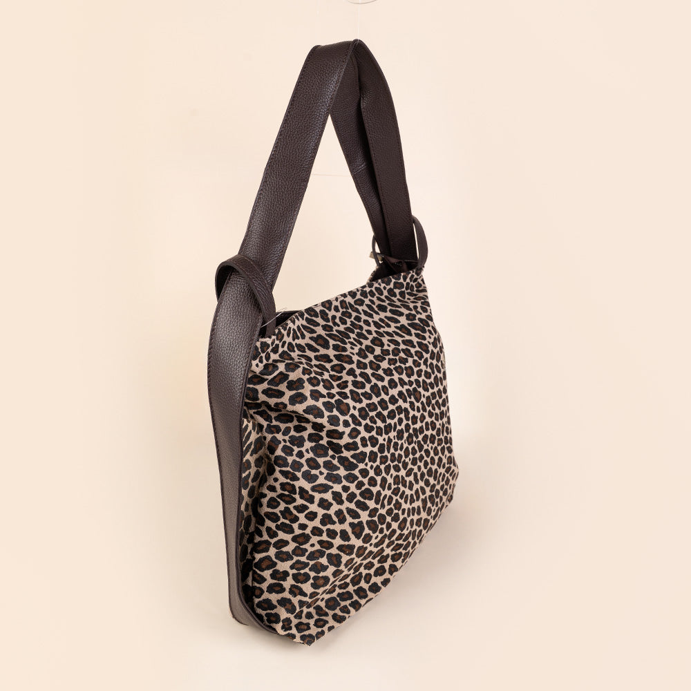 BORSA A SPALLA TRASFORMABILE IN ZAINO BICOLORE