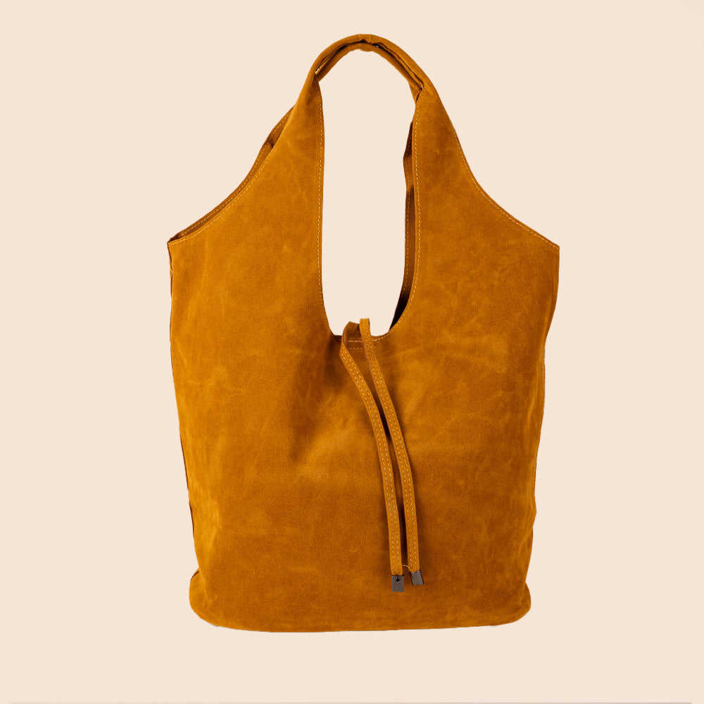 BORSA A SPALLA ECO CAMOSCIO CON SVUOTA BORSA , LACCI E TRACOLLA