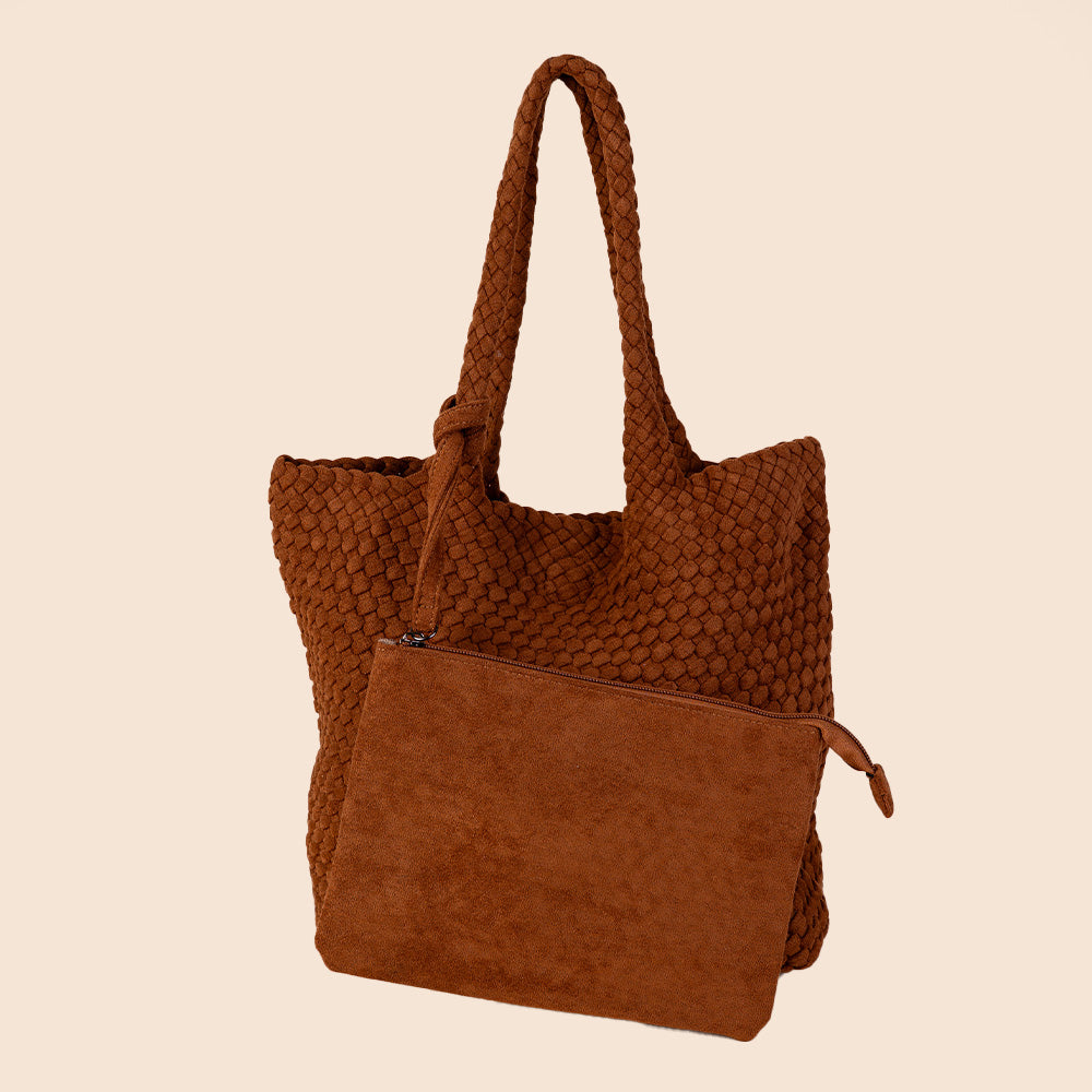 BORSA A SPALLA INTRECCIATA MORBIDA CON SVUOTA BORSA