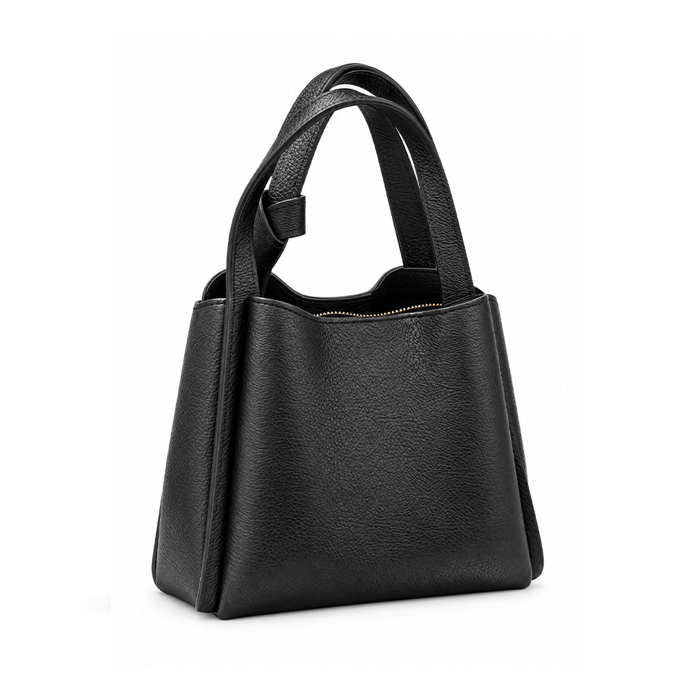 BORSA A MANO CON NODO SU DOPPIO MANICO CON CHIUSURA A ZIP