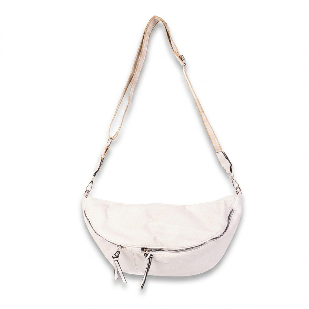 BORSA MARSUPIO CON CHIUSURA A ZIP E TRACOLLA IN TESSUTO
