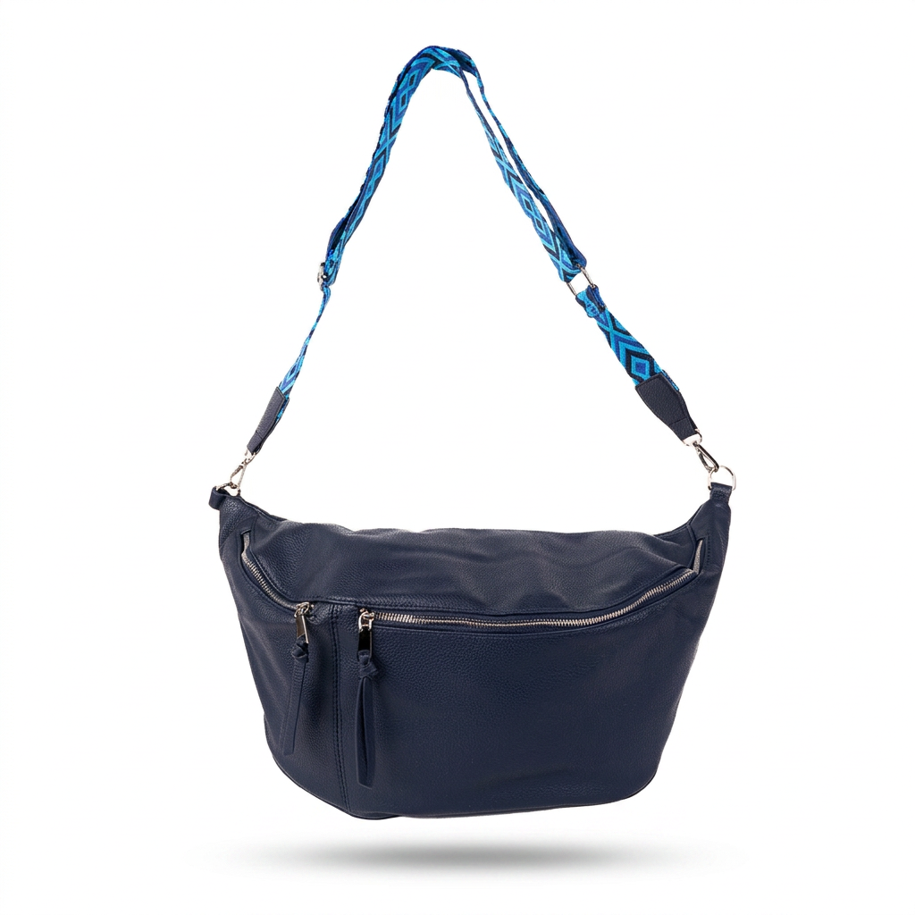 BORSA MARSUPIO CON CHIUSURA A ZIP E TRACOLLA IN TESSUTO