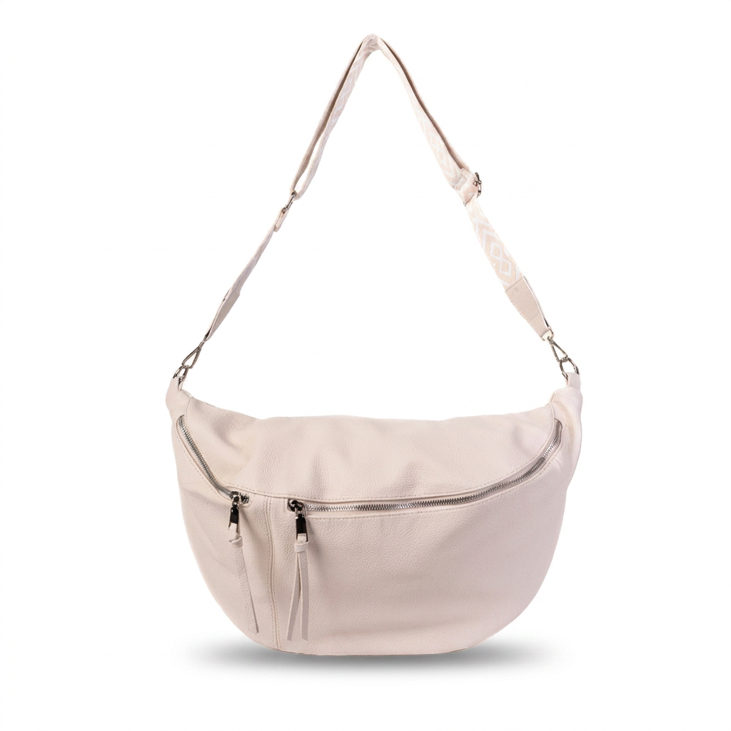 BORSA MARSUPIO CON CHIUSURA A ZIP E TRACOLLA IN TESSUTO
