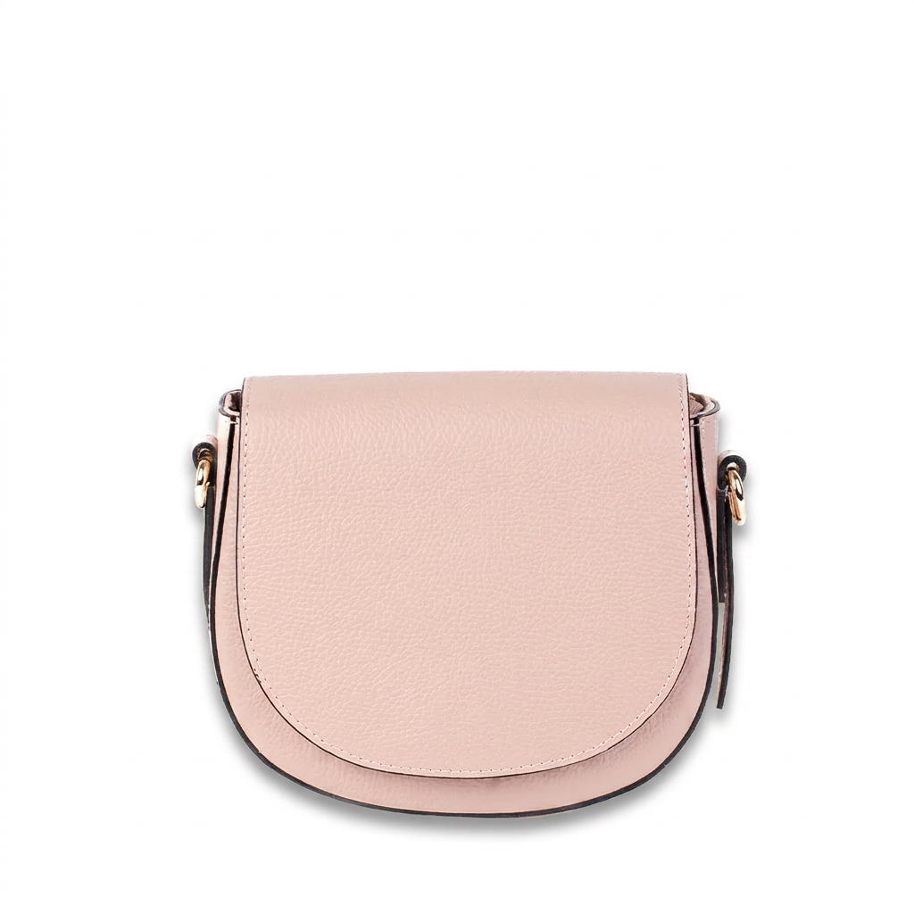 BORSA POCHETTE ARROTONDATA CON CHIUSURA A PATTINA
