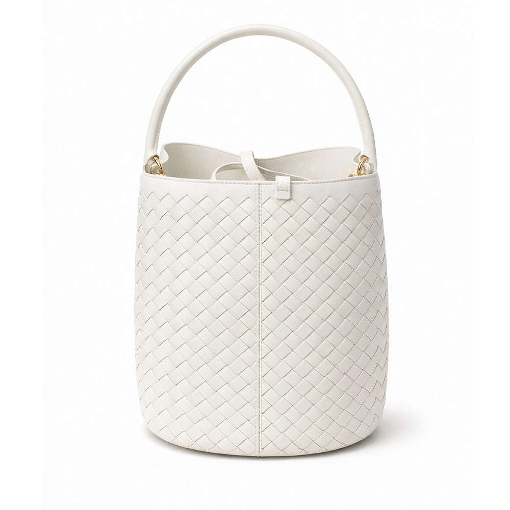 BORSA A SECCHIELLO INTRECCIATO CON TRACOLLA E SVUOTA BORSA