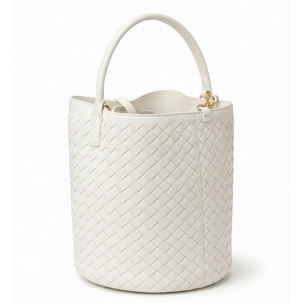 BORSA A SECCHIELLO INTRECCIATO CON TRACOLLA E SVUOTA BORSA