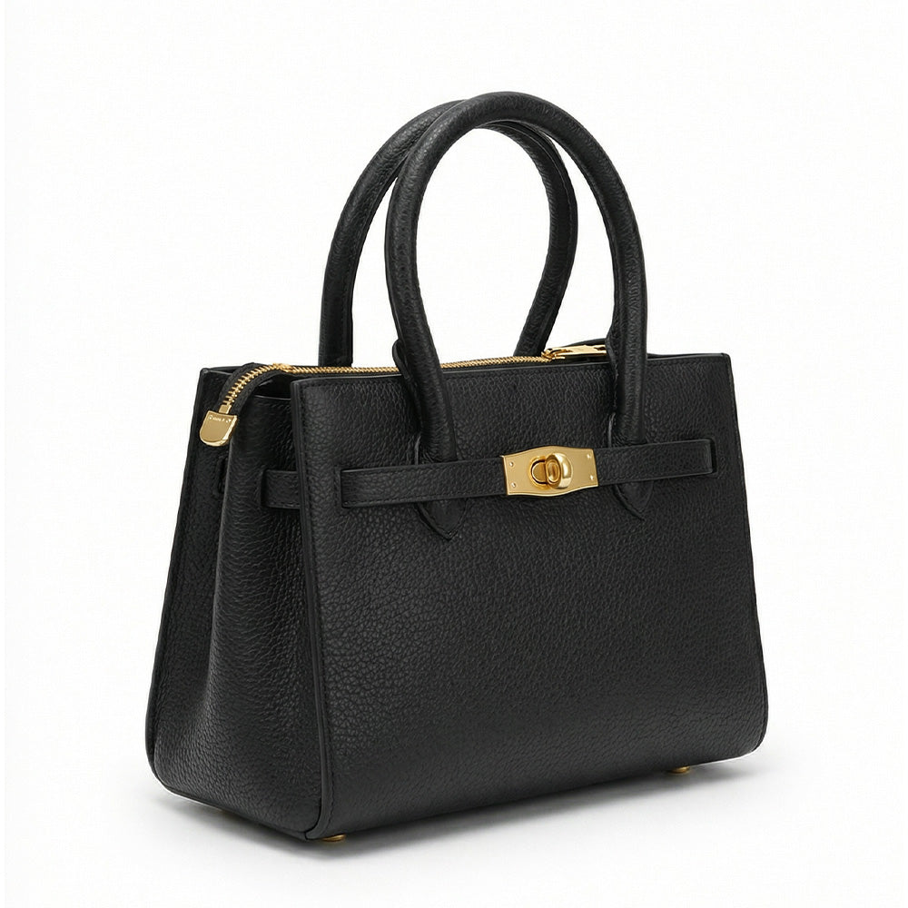 BORSA A MANO CON DUE MANICI E CHIUSURA A GIRELLO