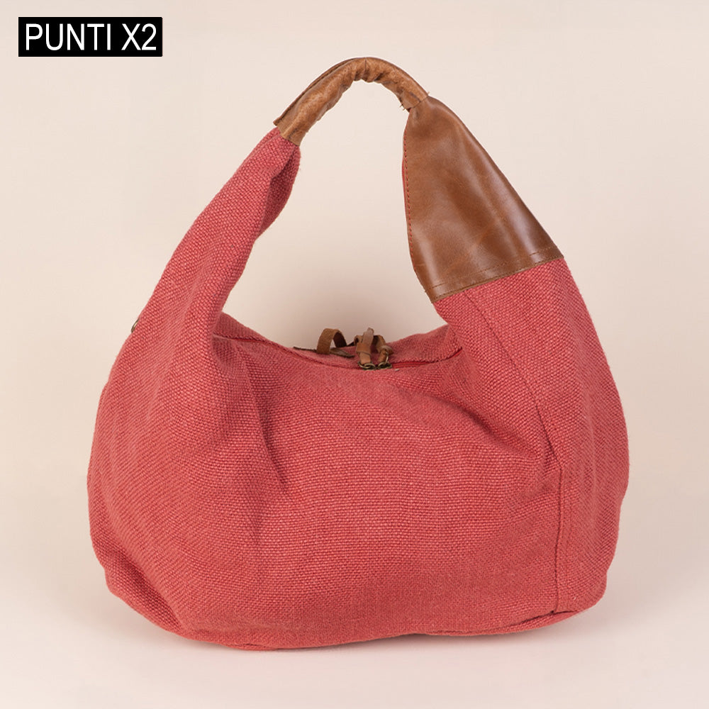 BORSA A SPALLA A SACCA EFFETTO IUTA