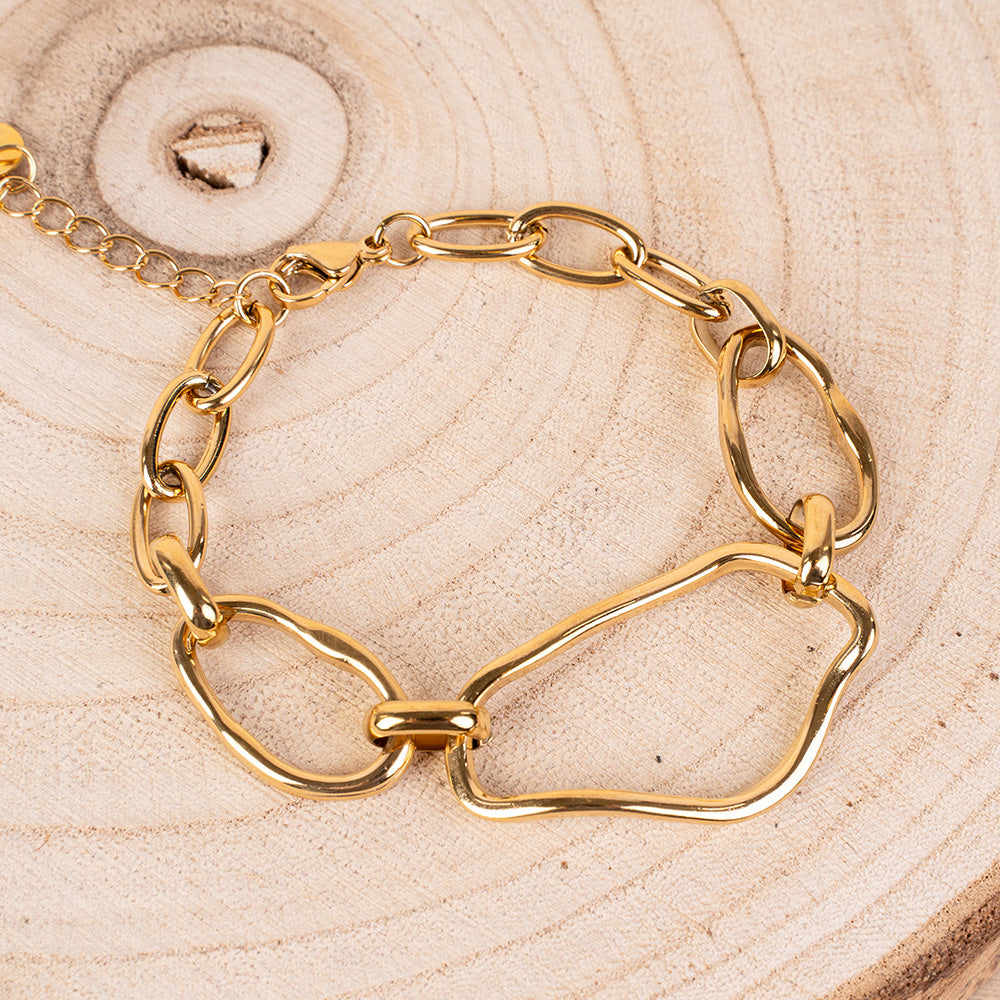 BRACELET WITH IRREGULAR GEOMETRIC LINKS