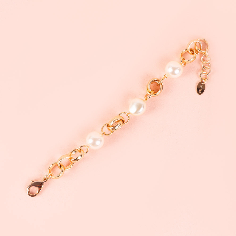 BRACCIALE MORBIDO A CATENA CON PERLE