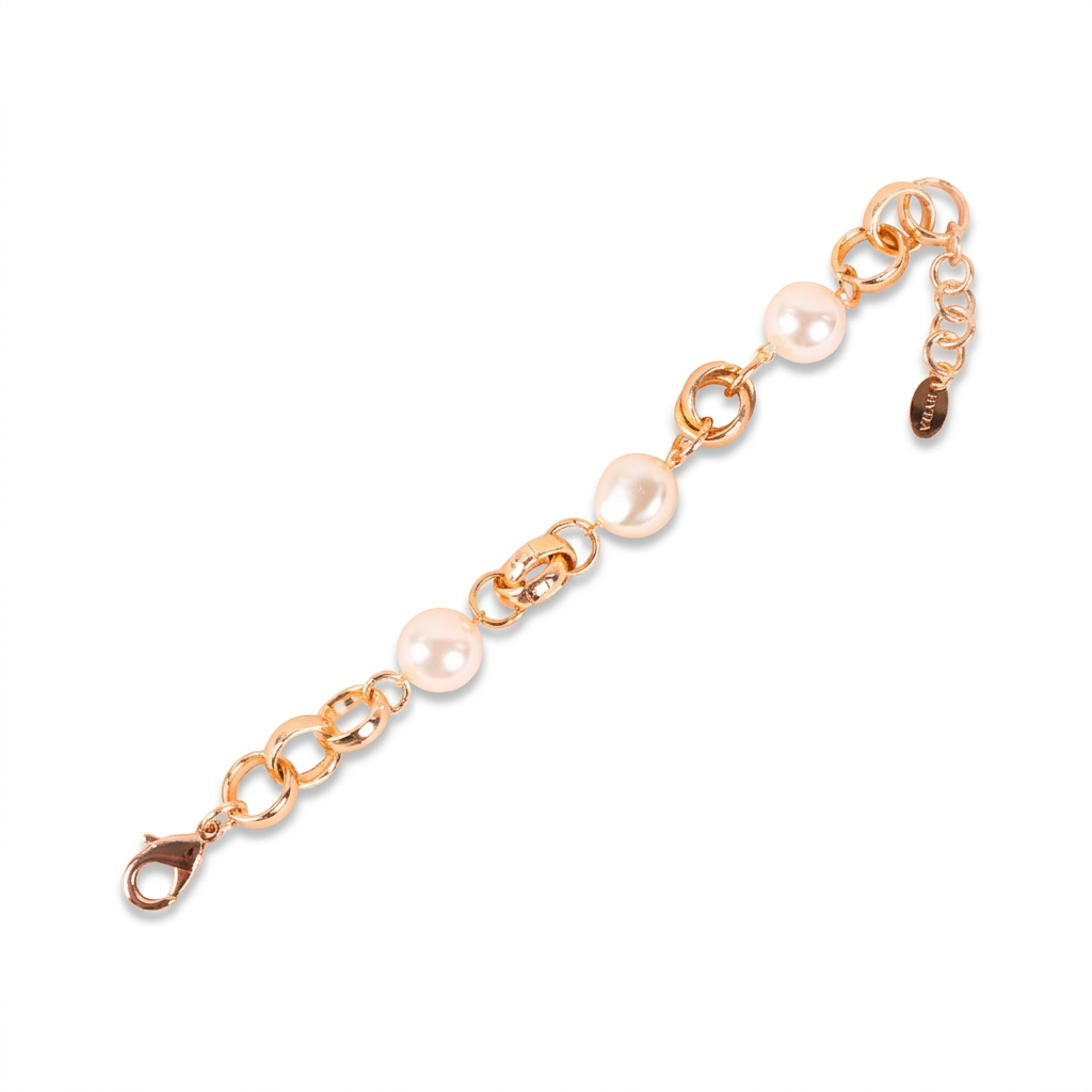 BRACCIALE MORBIDO A CATENA CON PERLE