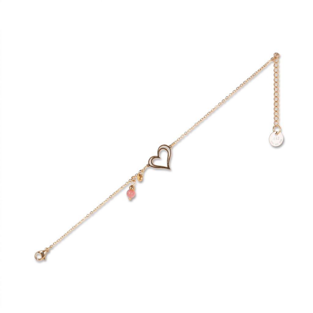 BRACCIALE CON CUORE E PIETRE