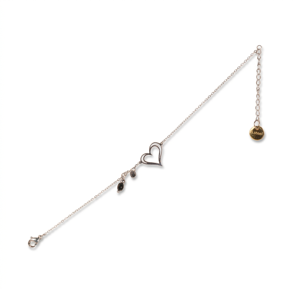 BRACCIALE CON CUORE E PIETRE