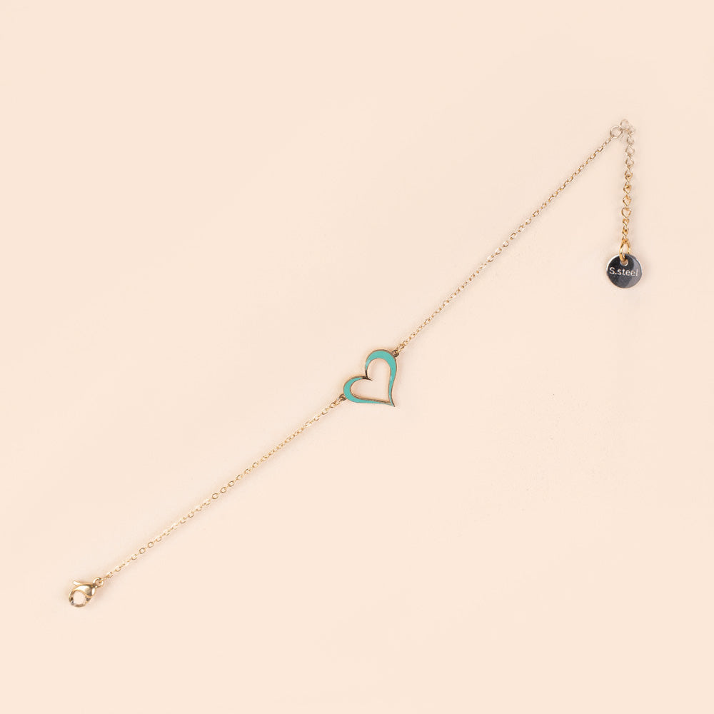 BRACCIALE CON CUORE SMALTATO