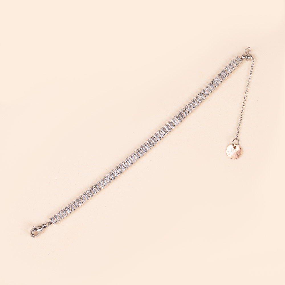 BRACCIALE MODELLO TENNIS CON STRASS RETTANGOLARI