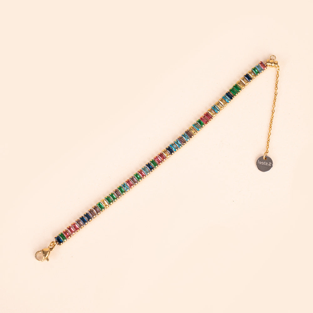 BRACCIALE MODELLO TENNIS CON STRASS RETTANGOLARI