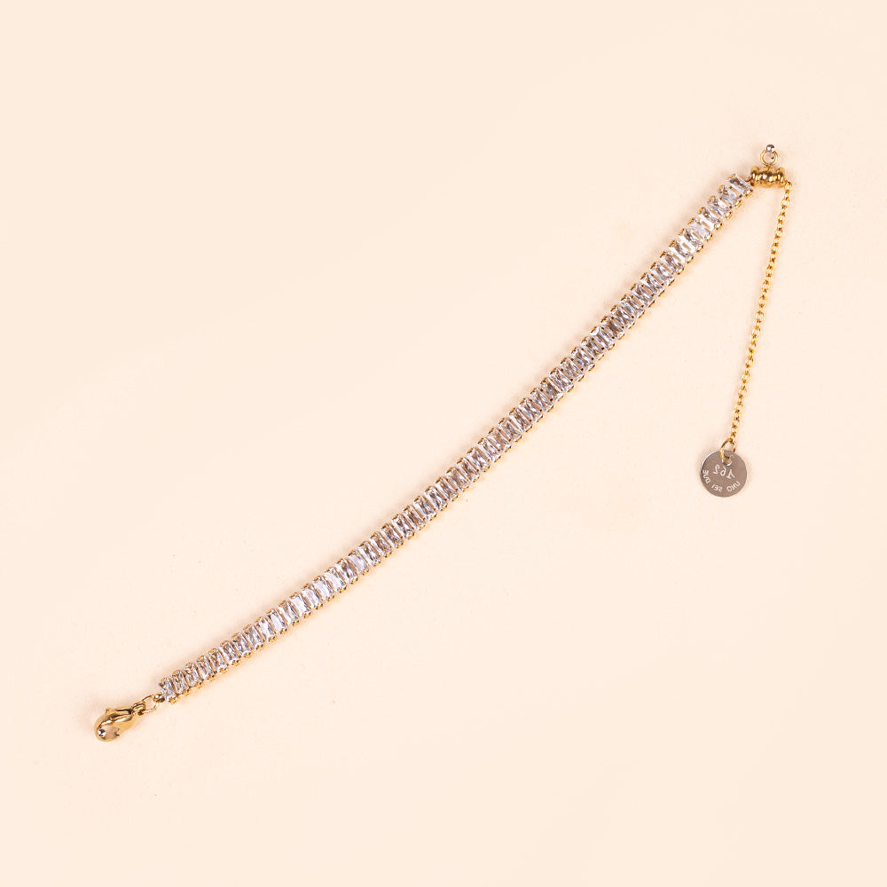 BRACCIALE MODELLO TENNIS CON STRASS RETTANGOLARI