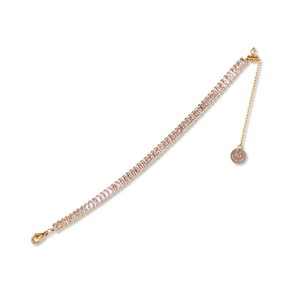 TENNIS MODEL BRACELET WITH RECTANGULAR RHINESTONES