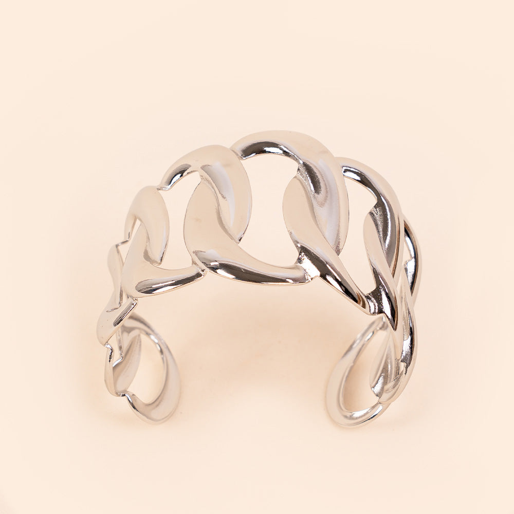 BRACCIALE RIGIDO CON MAGLIE INCROCIATE