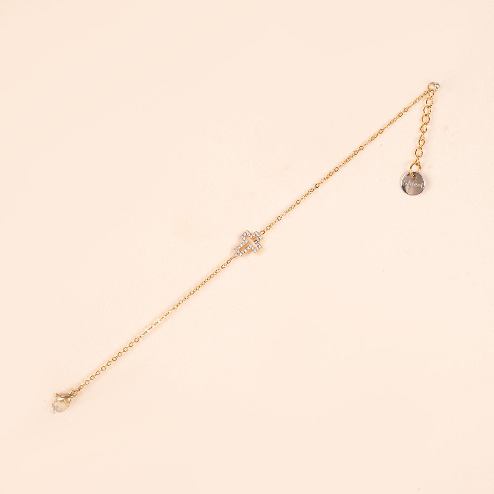 FINE BRACELET WITH CROSS WITH RHINESTONE