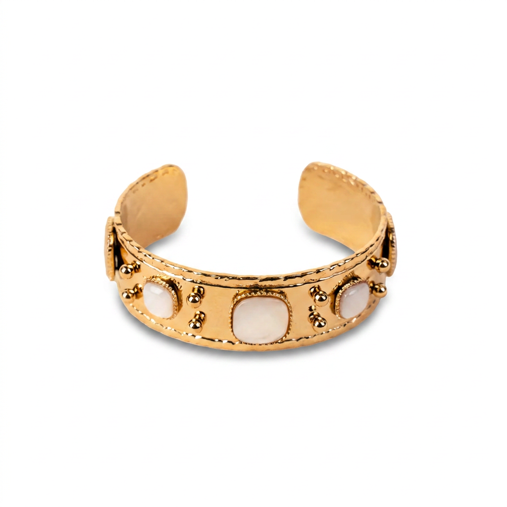 RIGID BRACELET WITH SQUARE STONES