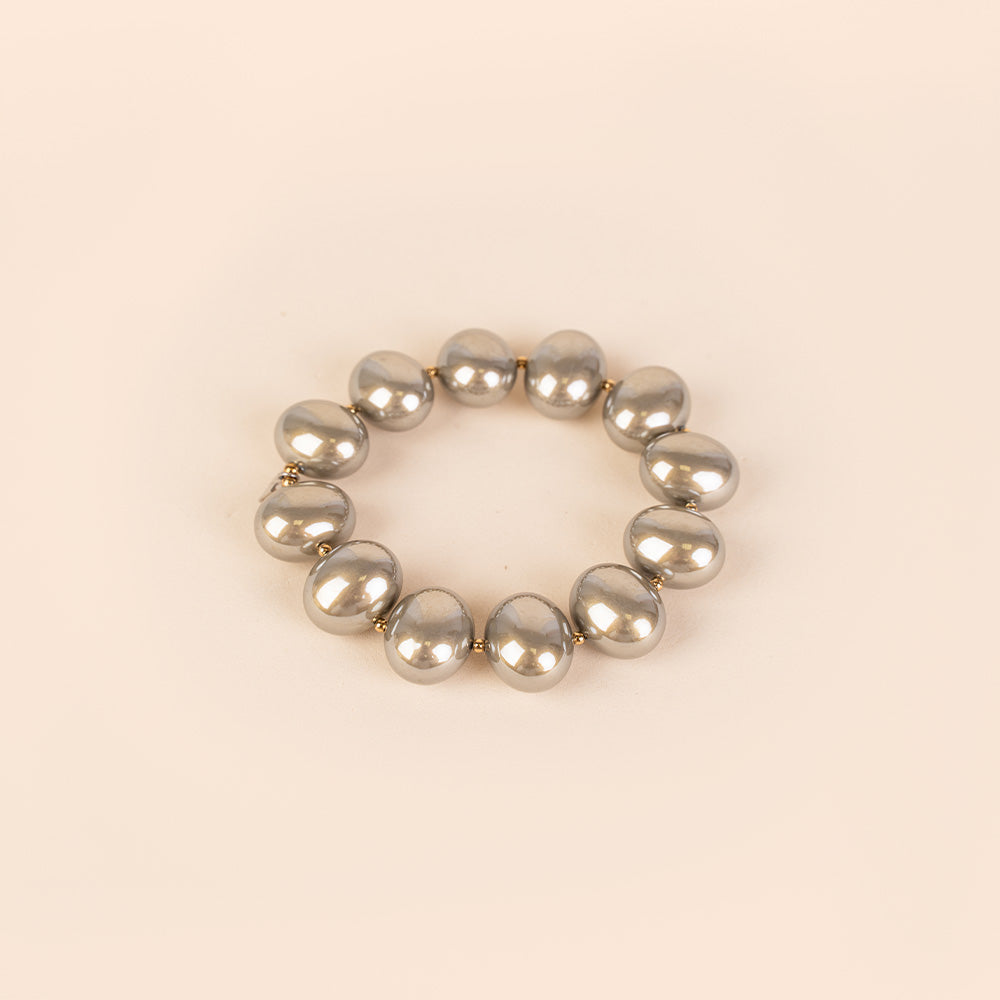 BRACCIALE ELASTICO CON PERLE OVALI